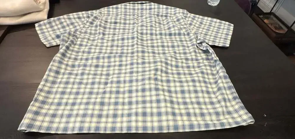 Polo Ralph Lauren Classic Fit Plaid Oxford Camp Work Shirt Blue Cream Size XL Ne